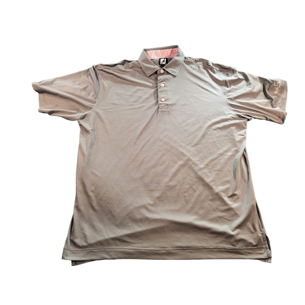 FootJoy Performance Polo Shirt‎ Mens XL Gray Waterchase Golf Club Texas Preppy